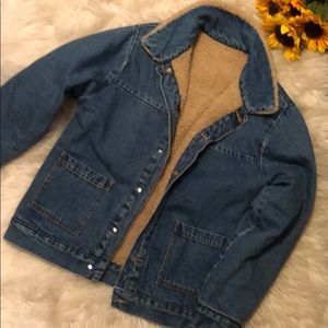 Denim Faux Shearling Reversible Jacket